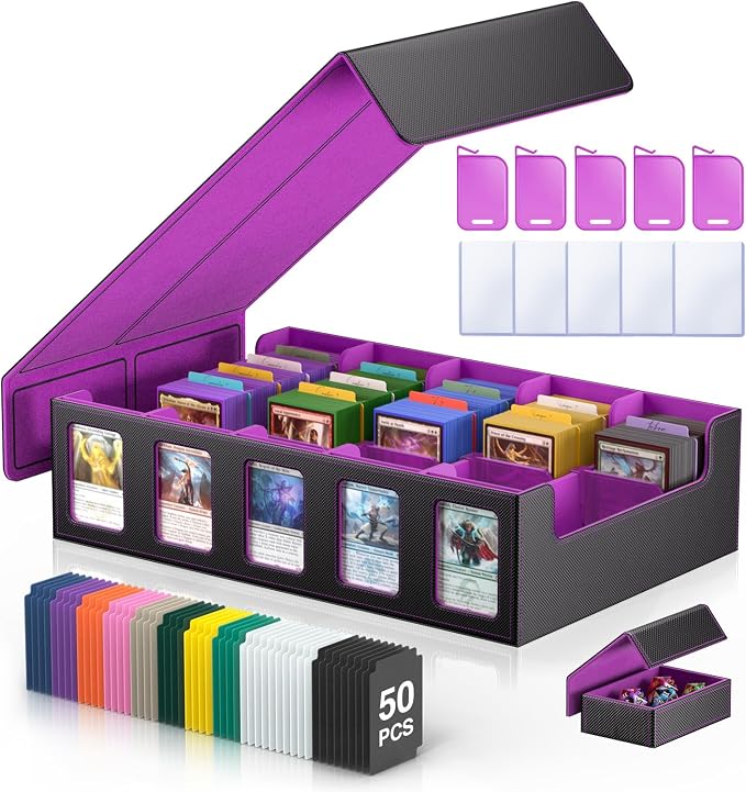 Trading Card Storage Box 5-Row 3900+ Capacity, TCG MTG Card Case by MORCCO
