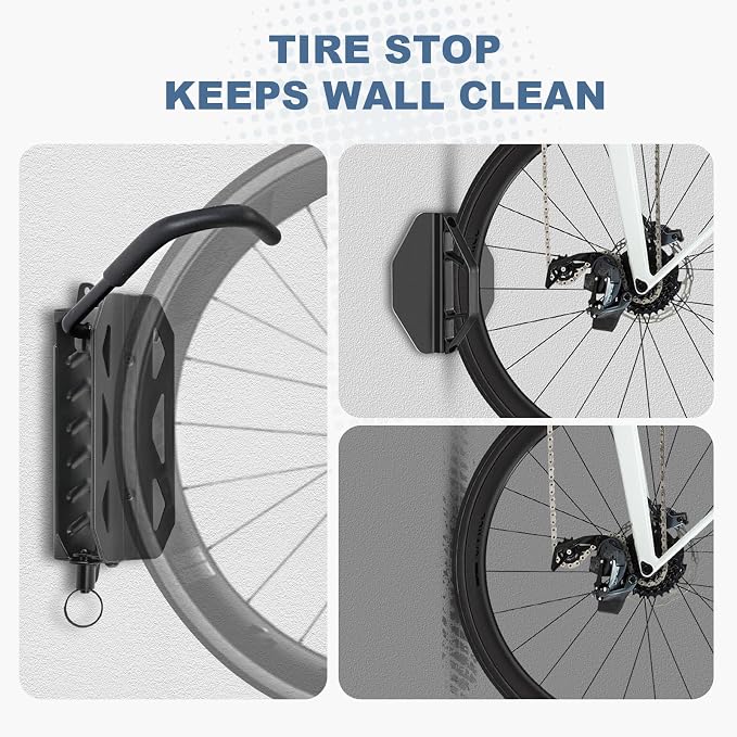 QAQ Swivel Bike Wall Mount, Vertical Bike Rack Garage Holds Up To 66lbs - Image 6