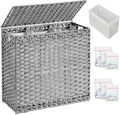Laundry Hamper with Lid Laundry Basket 132 L Wicker Clothes Hamper, Handwoven by SETVSON