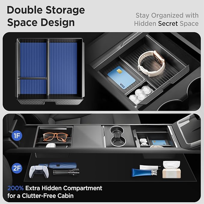 Center Console Organizer Tray for Tesla Model Y Juniper Accessories 2025 - Image 3