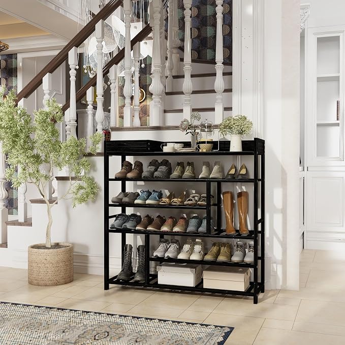 Bamworld Shoe Rack for Front Door Entrance Bamboo Shoe Organizer - Image 2