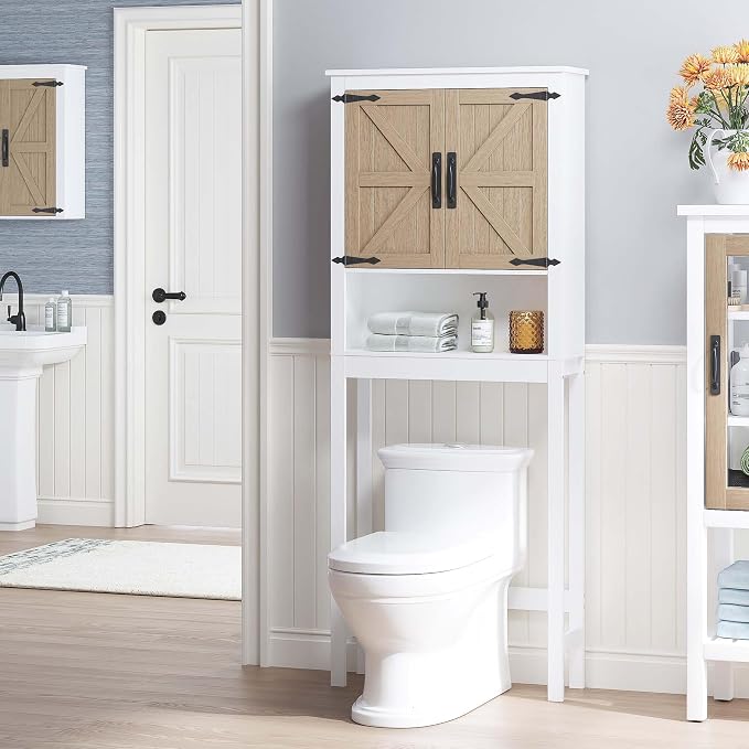 Spirich Over The Toilet Storage Cabinet, Farmhouse Over Toilet Bathroom - Image 5