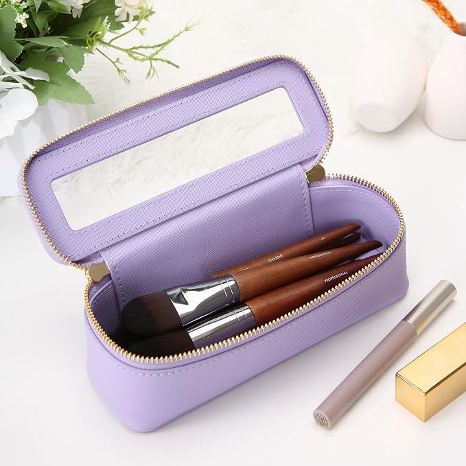 Aveniee Clear Makeup Brush Bag, Slim Brush Holder Cosmetic Case, Small Travel - Image 2