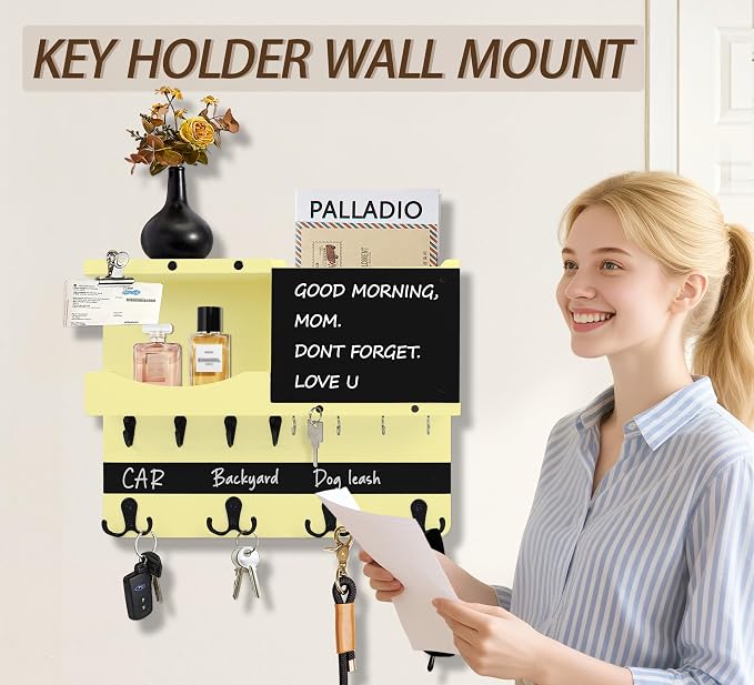 Key Holder for Wall Mount, Farmhouse Mail and Key Holder for Wall Hanger - Image 3