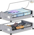 Under Bed Storage with Wheels, Underbed Storage Bins, XXL 60L Rolling Metal by YAASHEEN