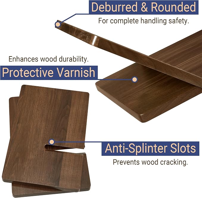 Solid Wooden Book Stand for Desktop Display & Reading –15.7" x 9.4" x 5.7” - Image 4