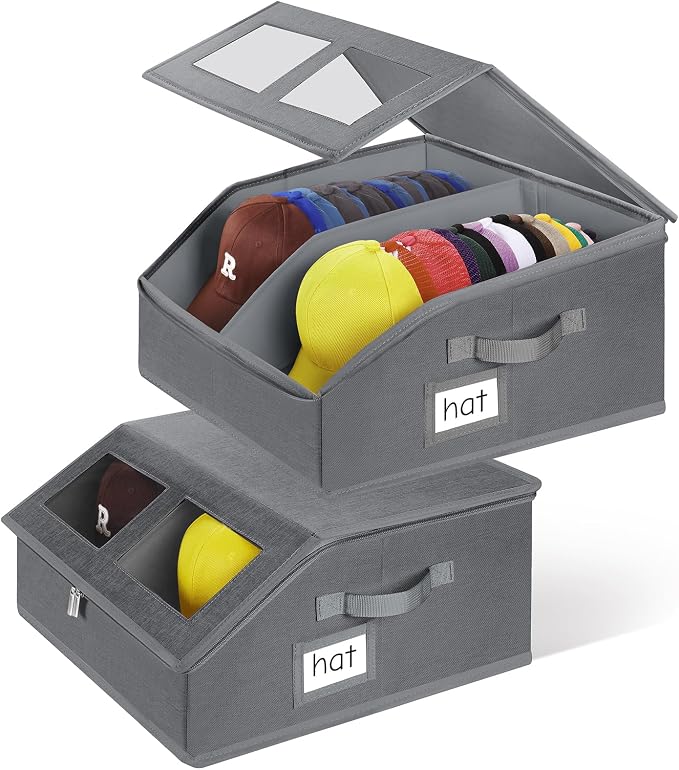 2 Pack Hat Storage for Baseball Caps-Holds Up to 48 Caps, Hat Organizer for by RZMAYIS