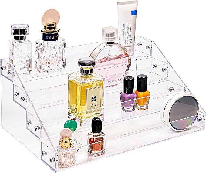 Kingtaily Widen 4 Tiers Stand Shelf Holder Clear Acrylic Rack by Kingtaily