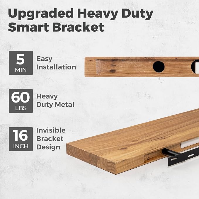 RICHFOCUS Elm Floating Shelves for Wall - Image 5