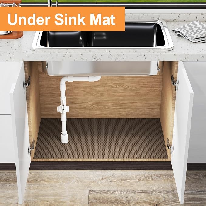 FLPMIX Kitchen Cabinet Shelf Liner: 22" x 300" Clear Waterproof Under Sink Mat - Image 4