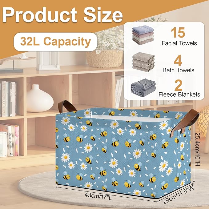32L Large Storage Bins with Handles, Basket Organizer - Image 2