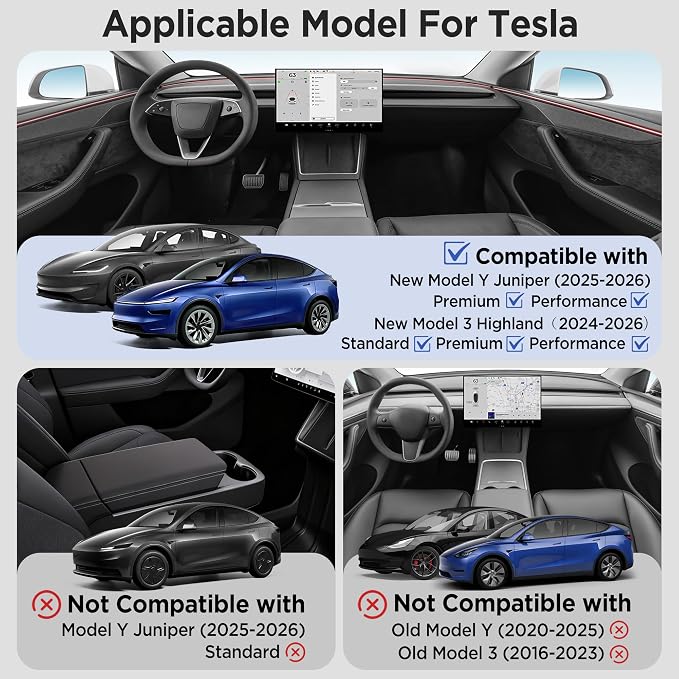 Center Console Organizer Tray for Tesla Model Y Juniper Accessories 2025 - Image 7