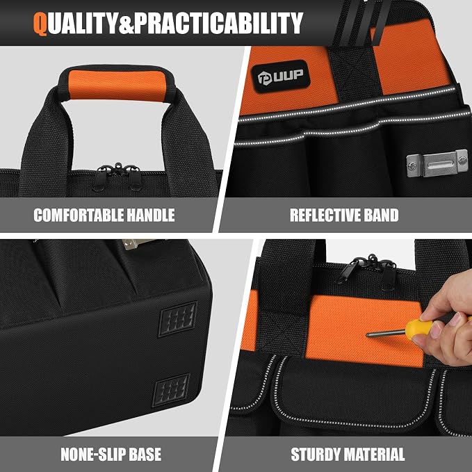 Heavy Duty Tool Bag 15-Inch, 16-Pocket Portable Soft Tool Box Organizer Storage - Image 5