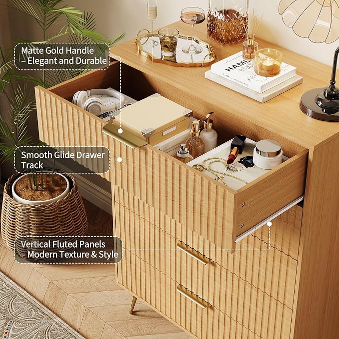 Garvee Fluted Dresser for Bedroom - Image 4