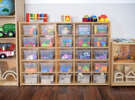 Contender 25 Tray Storage with Assorted Pastel Trays, Kids Cube Locker Shelving - Image 2