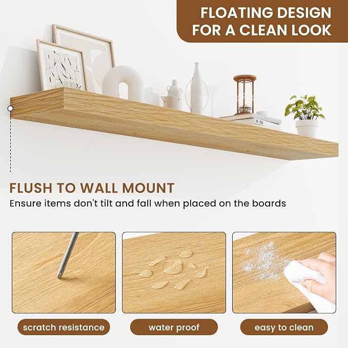 fuqing Floating Shelves for Wall, Wall Mounted Wood Floating Shelf - Image 5