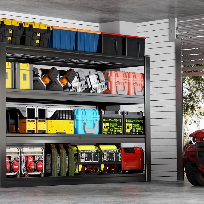 62" Wide Heavy Duty Garage Shelving Units, Steel Shelf, Large Storage Rack - Image 2