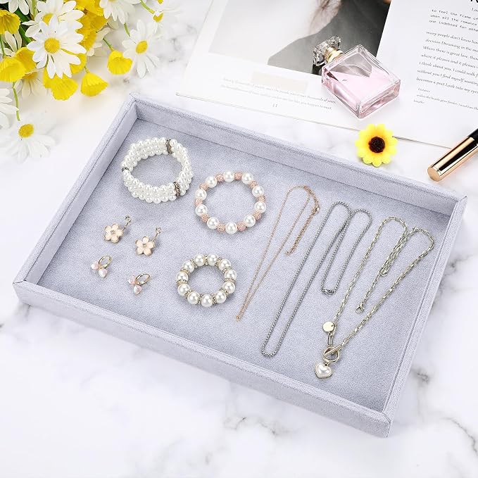 Quelay Stackable Jewelry Tray Jewelry Organizer Tray Showcase Display Empty - Image 6
