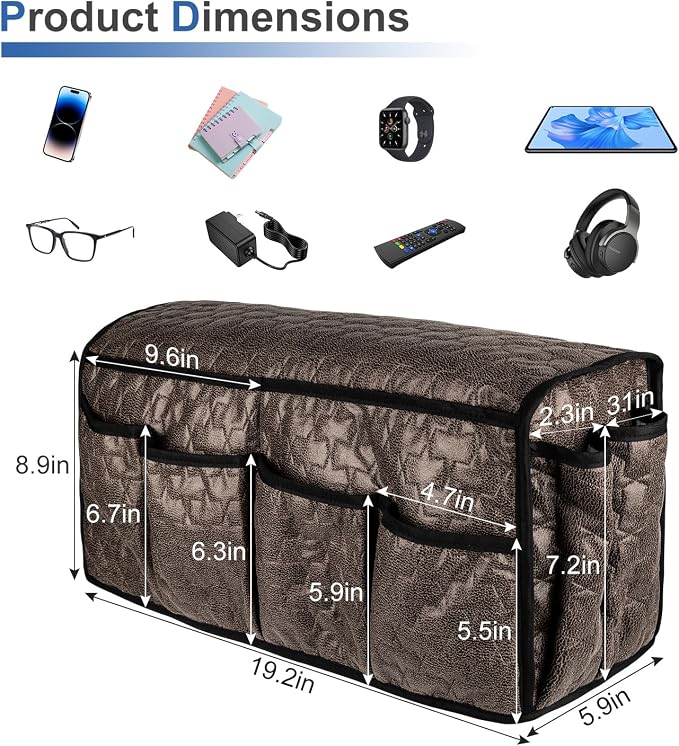 TV Remote Control Holder for Armchair, Arm Chair Caddy for Recliner 14 Pockets - Image 2