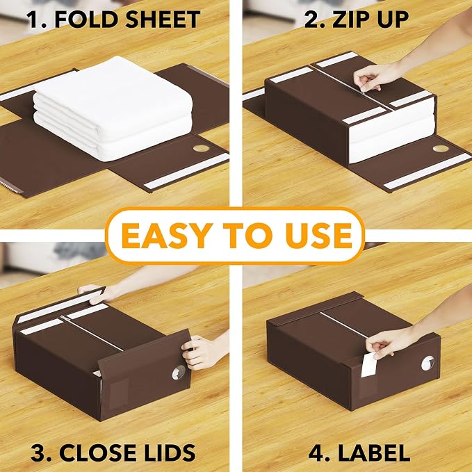 SpaceAid 6 Pack Bed Sheet Organizers and Storage, Foldable Sheet Organizer - Image 3