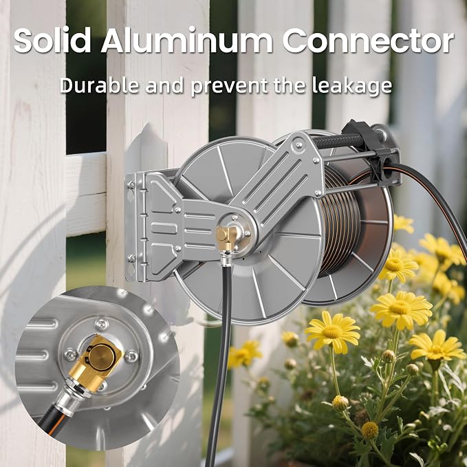 Giraffe Tools Stainless Steel Garden Hose Reel - Image 4