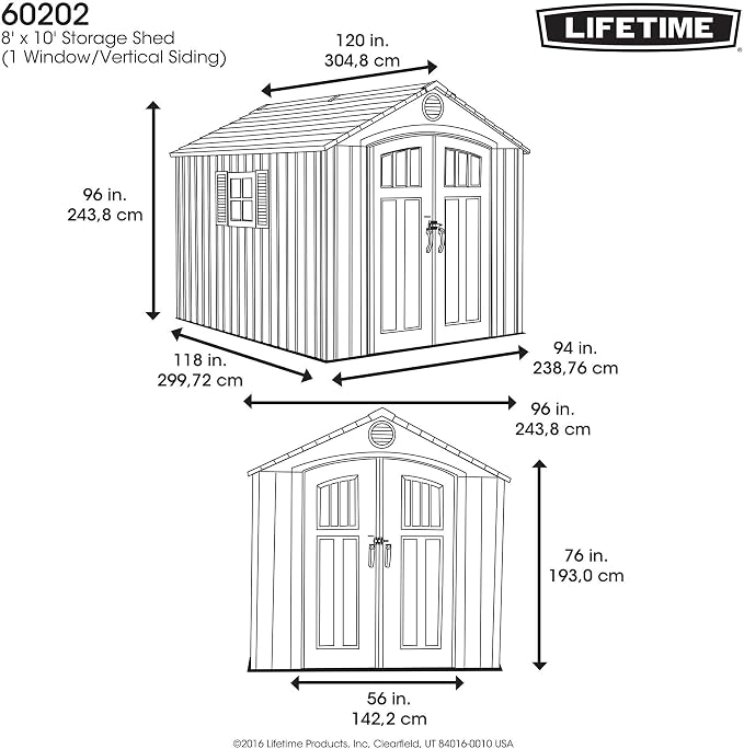 Lifetime 8 x 10 Ft Outdoor Storage Shed, Dual-Wall HDPE Construction, - Image 16
