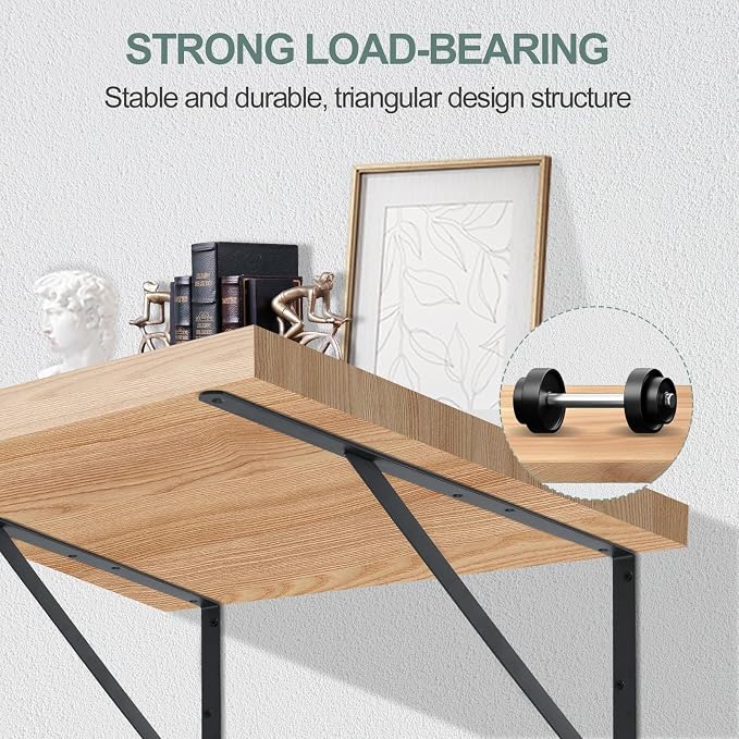 8 Pack L20 x H 12" Black Heavy Duty Shelf Brackets - Image 3