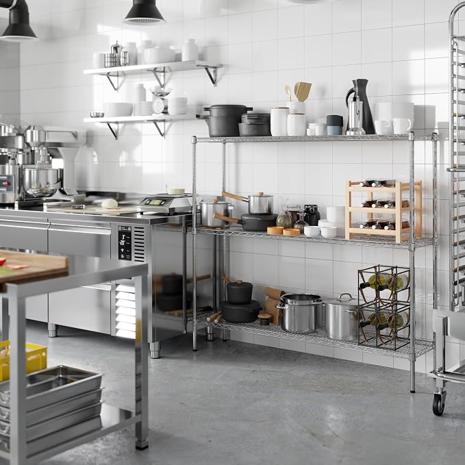 14" Deep x 60" Wide x 54" Height Wire Shelving Kit | 3-Tier | NSF Commercial - Image 7