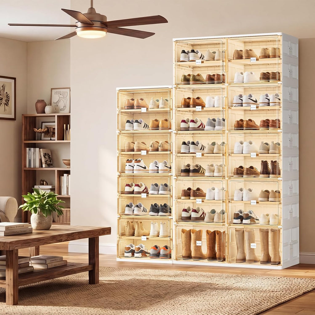 JEKO&JEKO 5 Tiers Foldable Boot and Shoe Storage Rack Cabinet for