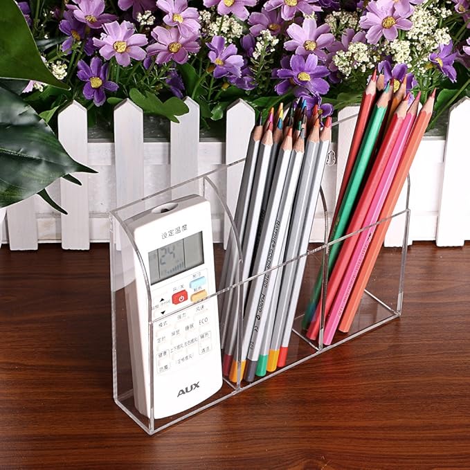 Hipiwe Wall Mount Remote Control Holder Clear Acrylic Media Organizer Storage - Image 7