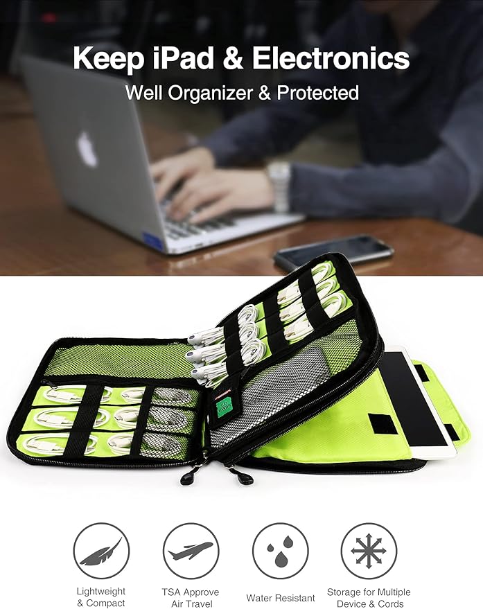 Luxtude Electronics Organizer, Portable Cable Organizer Bag - Image 2