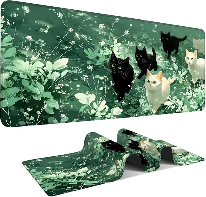 Large Mouse Pad, Cute Cat Gaming Mouse Pad Desk Mat, Non-Slip Base Extended by THISFIND