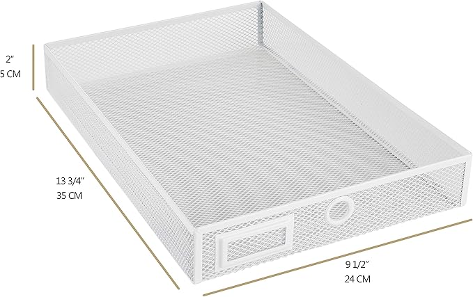 Annova Desk Organizer Wire Mesh 3 Tier Sliding Drawers Paper - Image 4