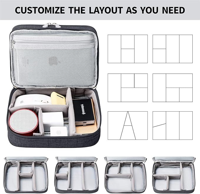 Lanola Travel Cable Organizer Bag, Electronic Accessories Case Portable Double - Image 4