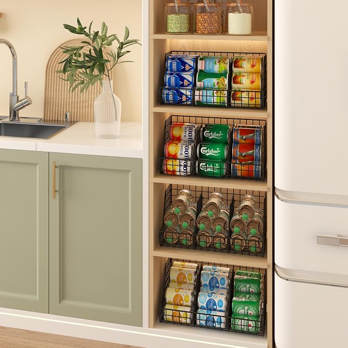 2-Tier Stackable Can Organizer for Pantry Shelves, 2 Pack Soda Can Organizer - Image 4