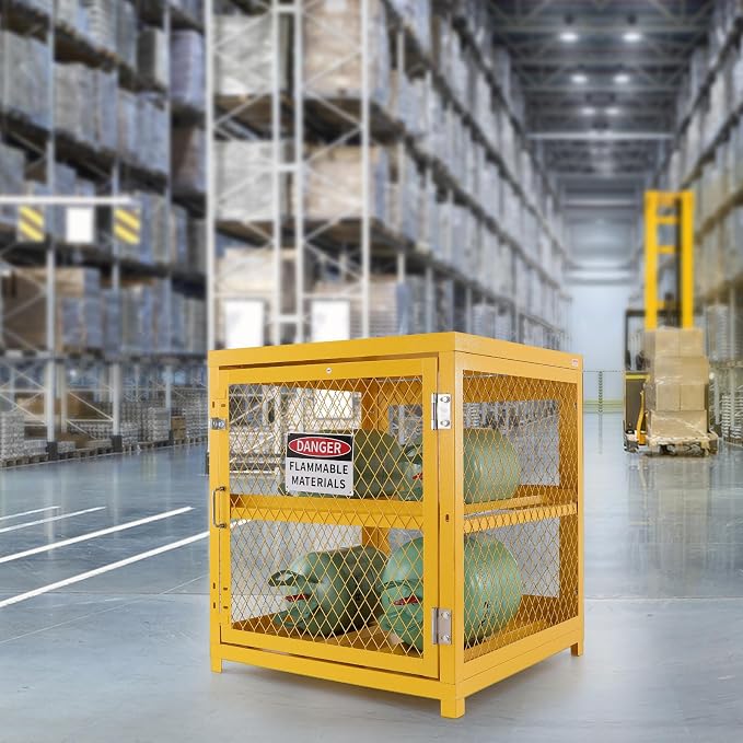 VEVOR Horizontal Cylinder Storage Cabinet, 4 Cylinder Capacity, Gas Cylinder - Image 2