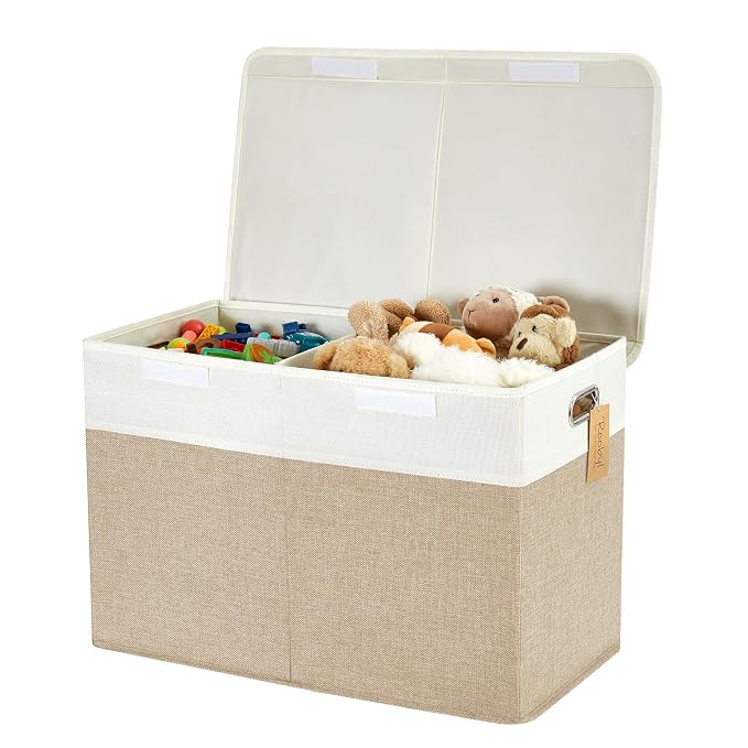 Large Toy Box with Flip-Top Lid, Collapsible Storage Organizer Bins with by Roobyl