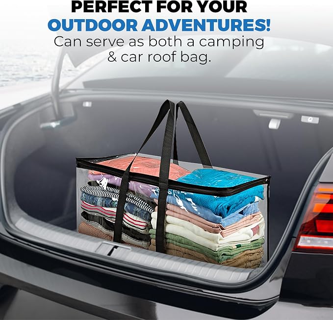 4 Pack Clear Large Moving Bags, Heavy Duty Storage Bags, College Totes - Image 6