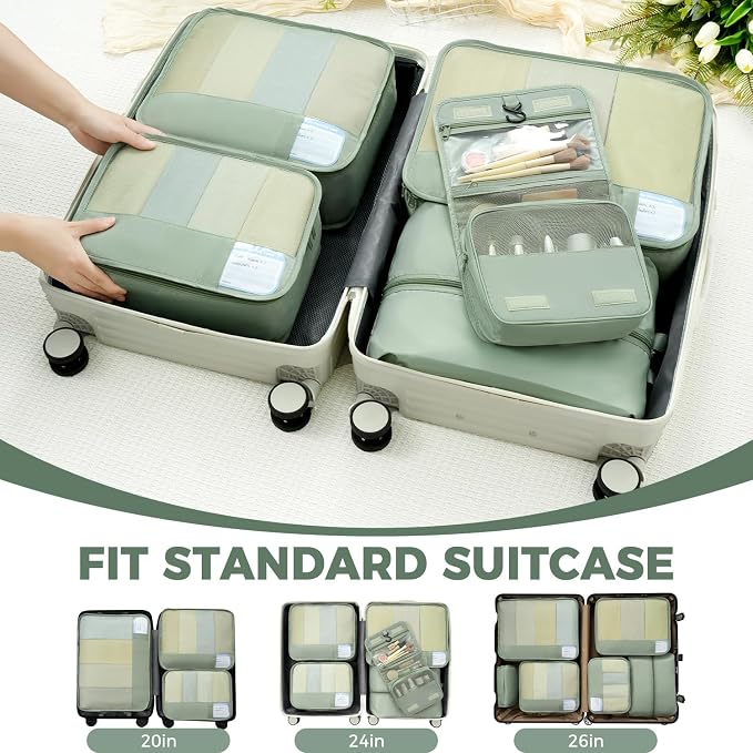 BAGAIL 9 Set Packing Cubes Luggage Packing Organizers - Image 7