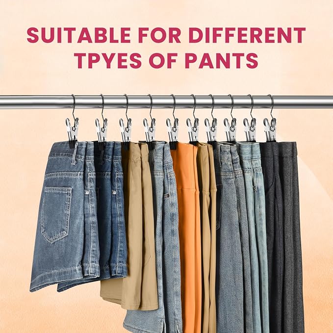 50 Pack Pants Hangers with Clip, Legging Organizer - Image 3
