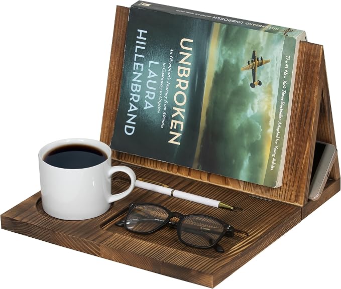 Wooden Book Holder for Page Rest, Book Valet Book Stand by Destop