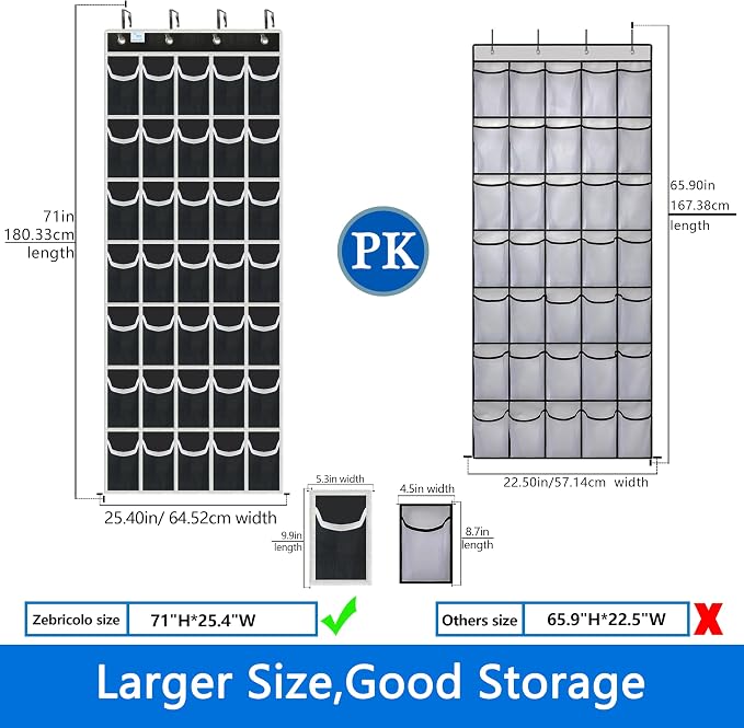 over the door shoe organizer, 2025 upgraded, shoe organizer, 35 Huge pockets - Image 2
