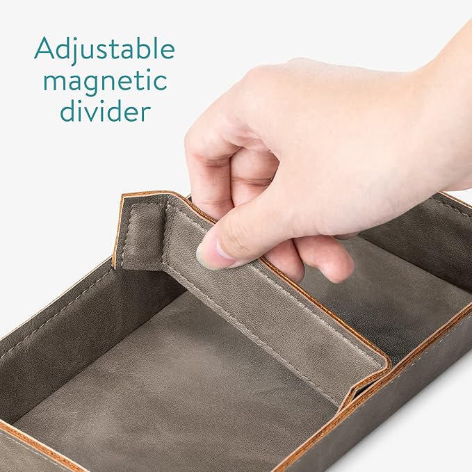 Navaris Faux Leather Tray Set - Image 4