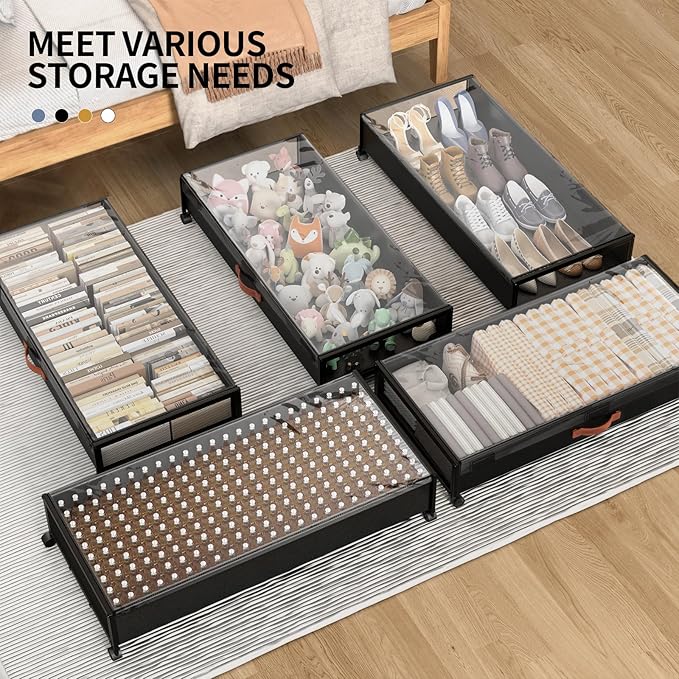 Under Bed Storage with Wheels, XXXL Larger Under Bed Storage Containers with - Image 6