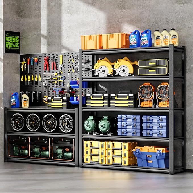 36" W Garage Shelving, 5-Tier Heavy Duty Shelving Unit, 3000LBS Adjustable - Image 8