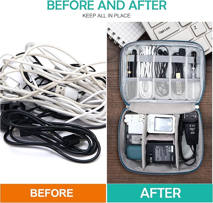 Electronics Organizer Travel Cable Organizer Bag Waterproof Portable Digital - Image 7