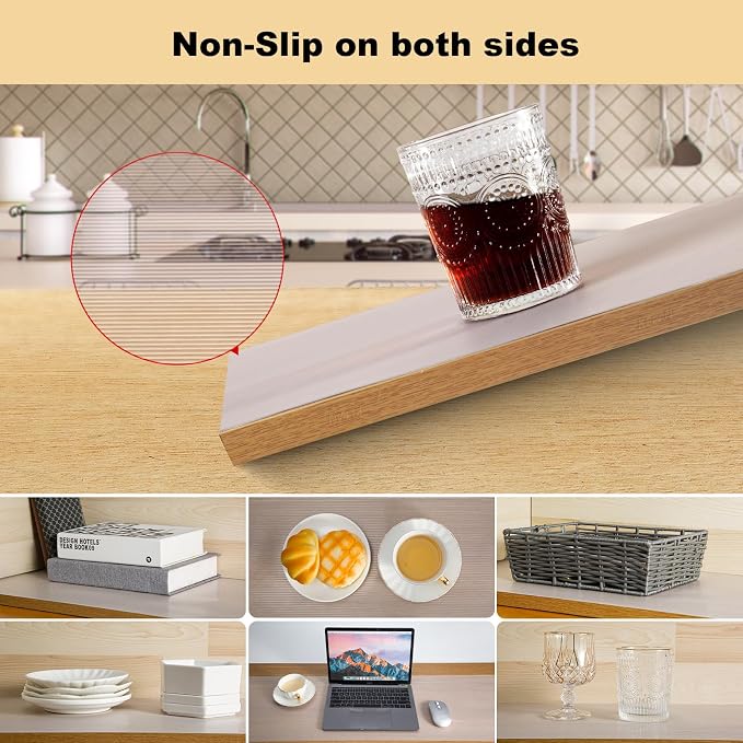 Shelf Liner, 17.5 Inches x 20 FEET Non-Slip Kitchen Cabinet Liner, Washable - Image 5