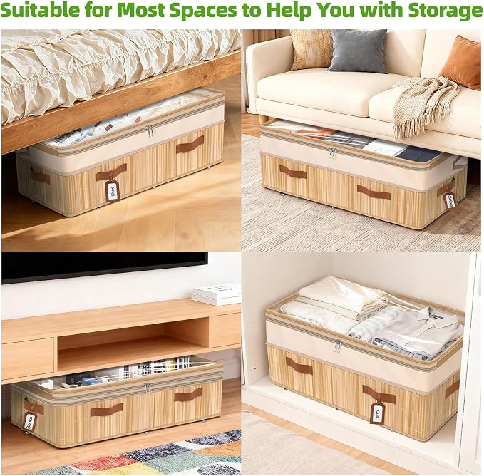 Livole Bamboo Under Bed Storage - Image 9