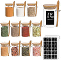 ComSaf 12 Pcs Glass Spice Jars and Spoons, 8oz Glass Containers by ComSaf
