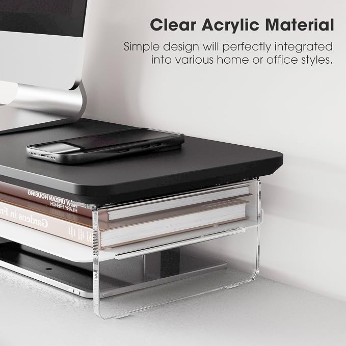 Fenge Acrylic Monitor Stand Riser, 42.5 Inches Dual Monitor Stand - Image 3